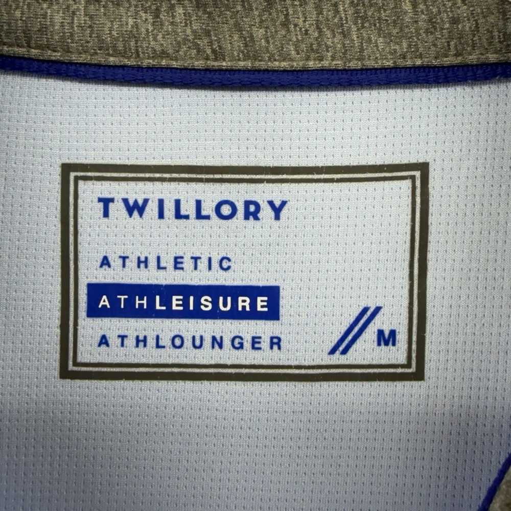 Twillory Athleisure Long Sleeve Polo Golf Shirt Men Size Medium Blue Performance - Picture 3 of 7